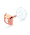 Gemstone n Square Shaped Labrets Push-in LA-33